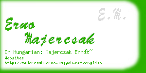 erno majercsak business card